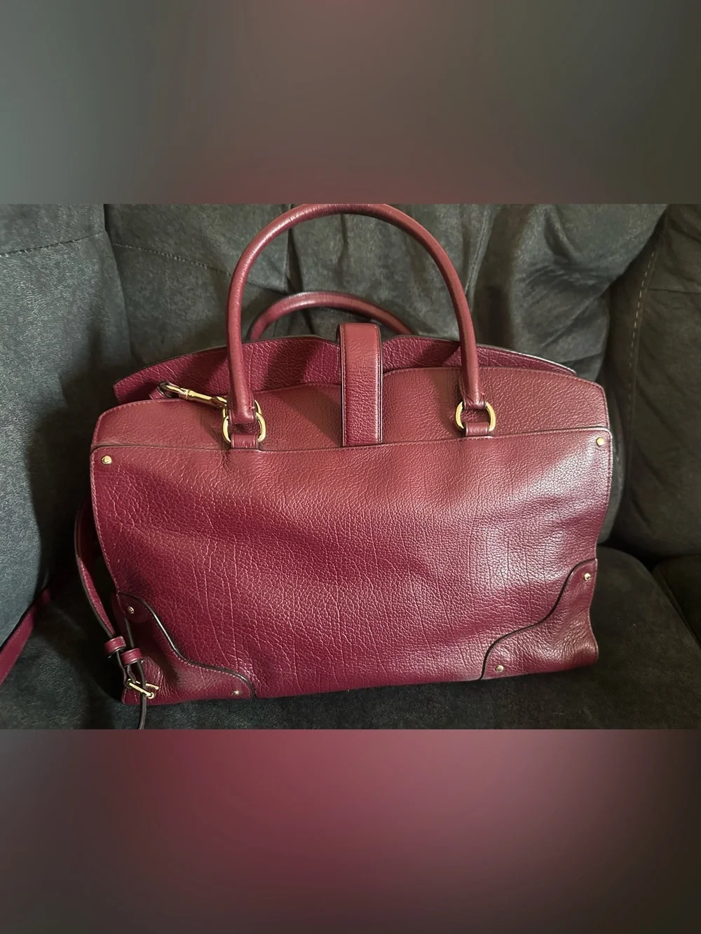 COACH F37167 MERCER ML SATCHEL X-BODY GRAIN LEATHER bordeaux Authentic